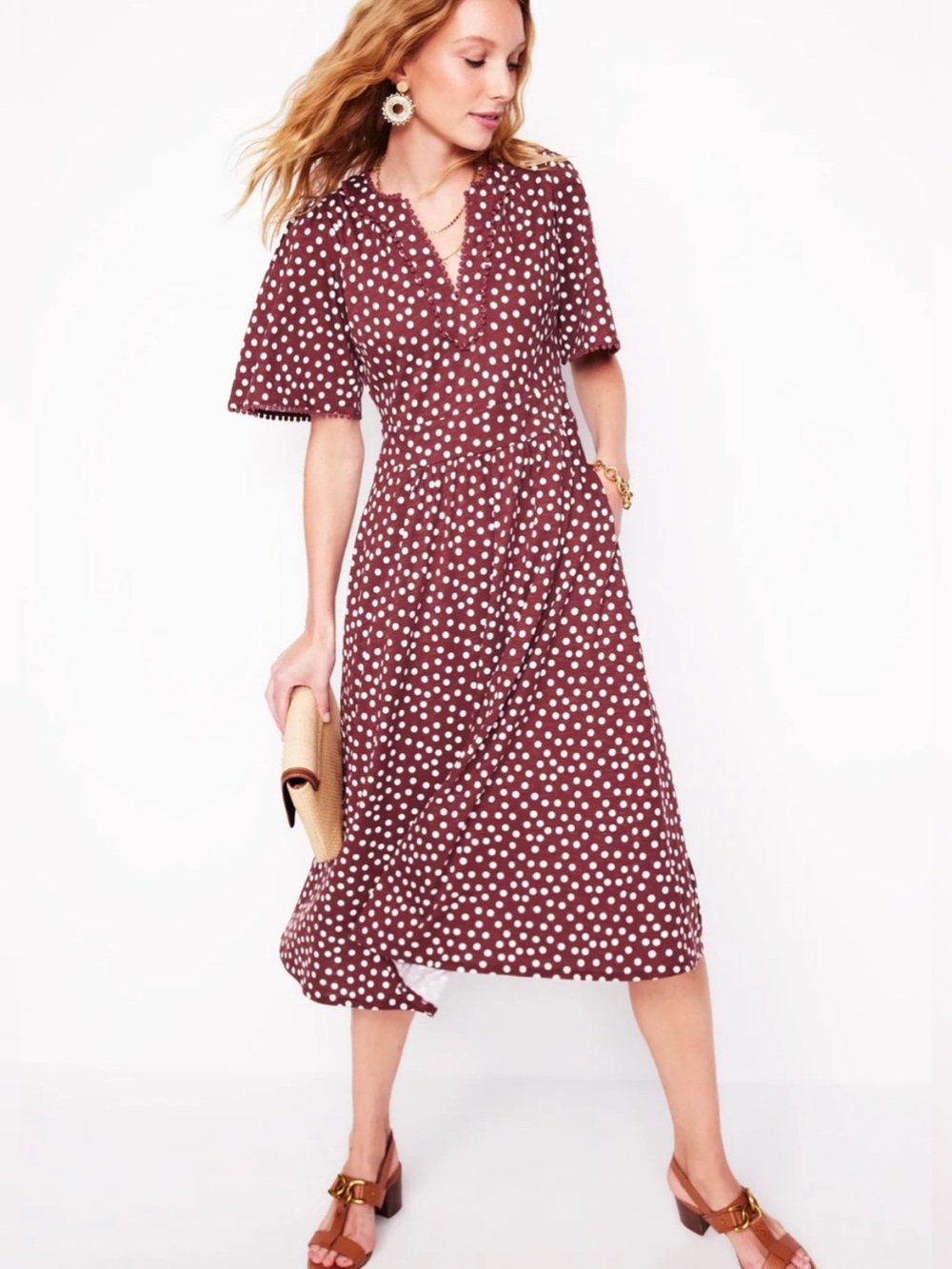 Boden Maddie Trim Jersey Dress (Size 10R)